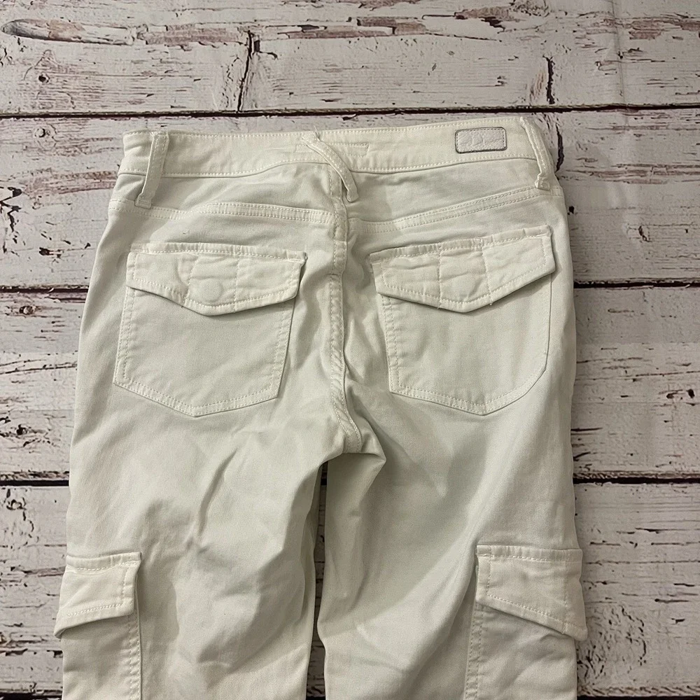 JOIE Women's 27 Okana Cargo Skinny Ankle‎ Crop Soft White Utility Pant Jeans